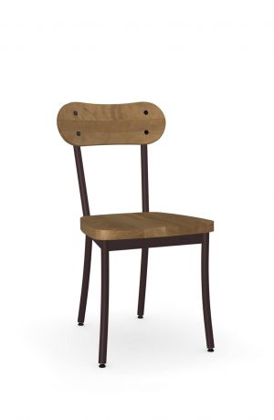 Amisco's Bean Dining Chair with Seat and Back Distressed Wood
