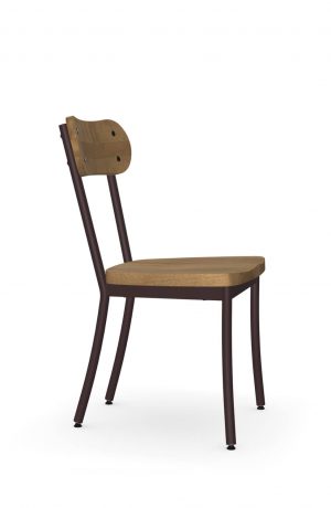 Amisco's Bean Dining Chair with Seat and Back Distressed Wood - Side View