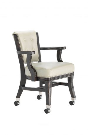 Darafeev's 660 Club Chair with Casters, Button Tufting, and Arms