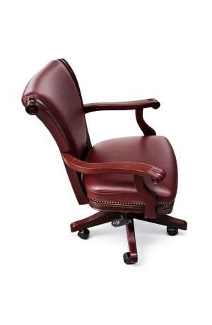 Darafeev's Classic Maple Cherry Wood Arm Chair in Burgundy Leather