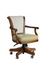 Darafeev's Classic Maple Game Chair with Arms, Nailhead Trim, and Adjustable Height Lever