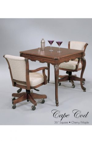 Darafeev's Classic Maple Luxury Dining Game Chair with Arms Upholstered with Wheels