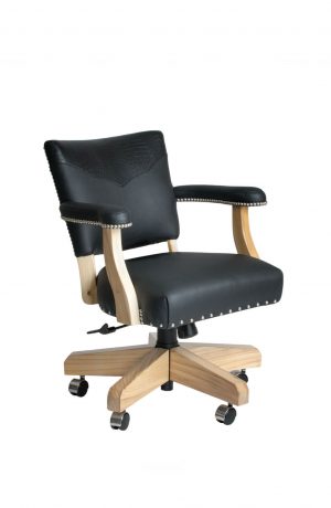 Darafeev's El Dorado Swivel Game Chair with Arms in Black Maple Wood