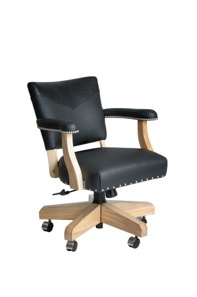 Darafeev's El Dorado Swivel Game Chair with Arms in Black Maple Wood