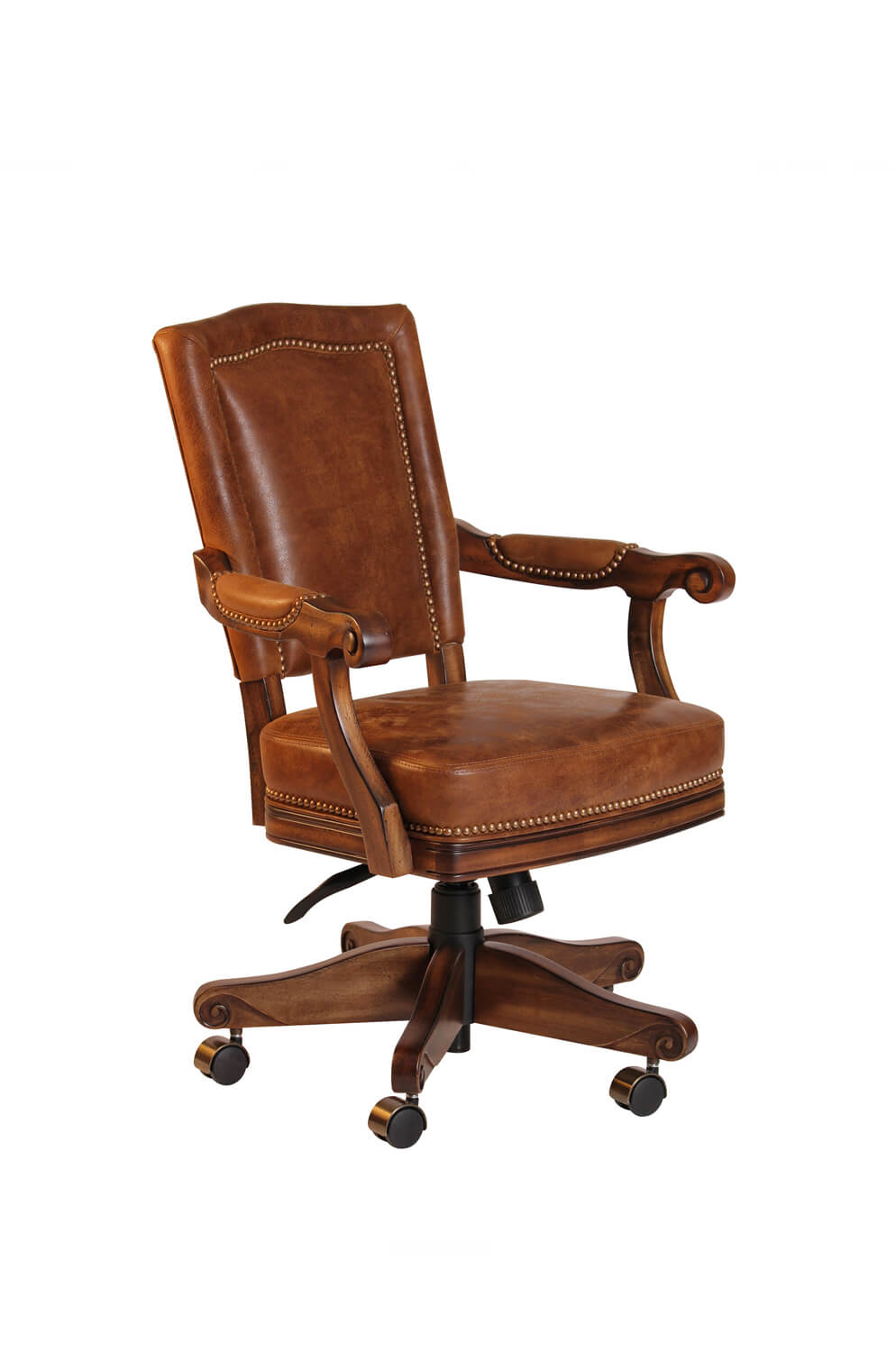 Marsala Maple Adjustable Swivel Game Chair with Arms