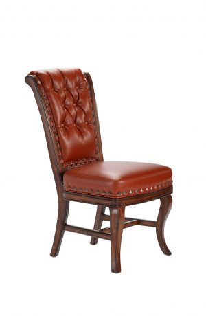 Darafeev's Pizarro Upholstered Button-Tufted Dining Chair with Nailhead Trim in Red