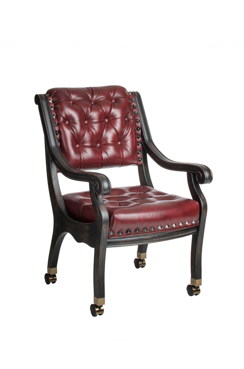 Ponce De Leon Maple Club Arm Chair with Casters