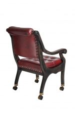 Darafeev's Ponce De Leon Club Chair with Casters and Arms, Button-Tufting and Nailhead Trim - View of Back