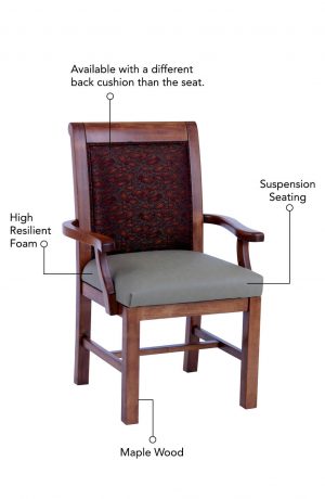 Featuring high resilient foam, suspension seating, maple wood frame, and available with a different back cushion than the seat.