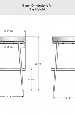 Amisco's Glenn Backless Dimensions for Bar Height