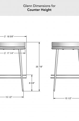Amisco's Glenn Backless Dimensions for Counter Height