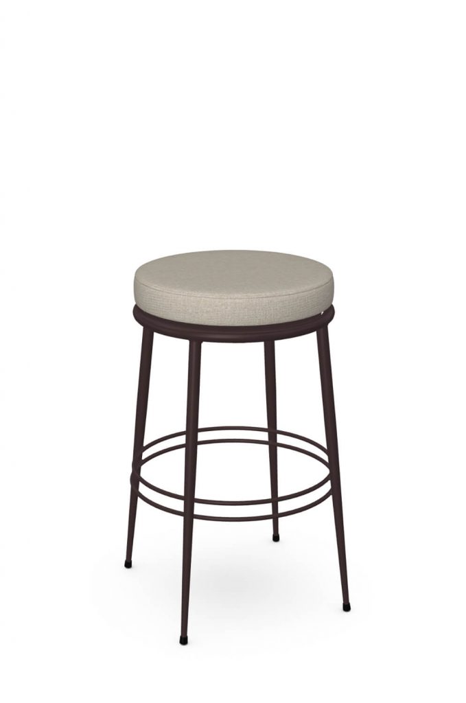 Amisco's Glenn Backless Swivel Bar Stool in Brown with Double Ringed Footrest