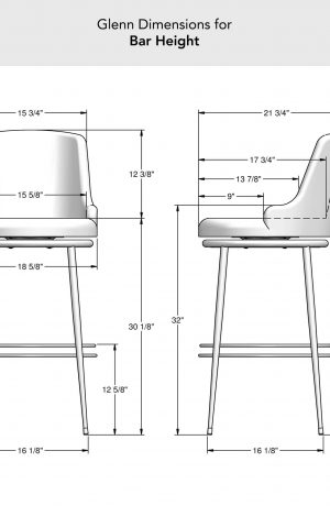 Amisco's Glenn Swivel Bar Stool Dimensions for Bar Height