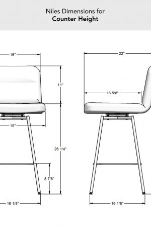 Amisco's Niles Counter Height Dimensions