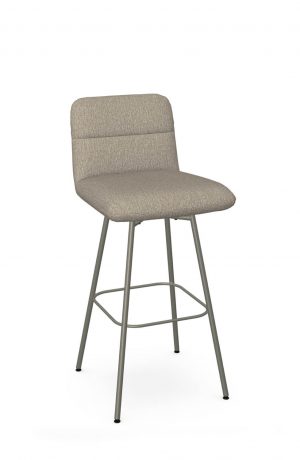 Amisco's Niles Taupe Modern Swivel Bar Stool with Back