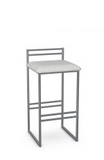 Amisco's Sonoma Silver Low Back Modern Bar Stool with Sled Base