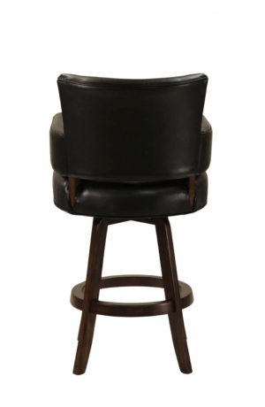 Darafeev's Mod Brown Wood Swivel Bar Stool with Padded Arms - Back View