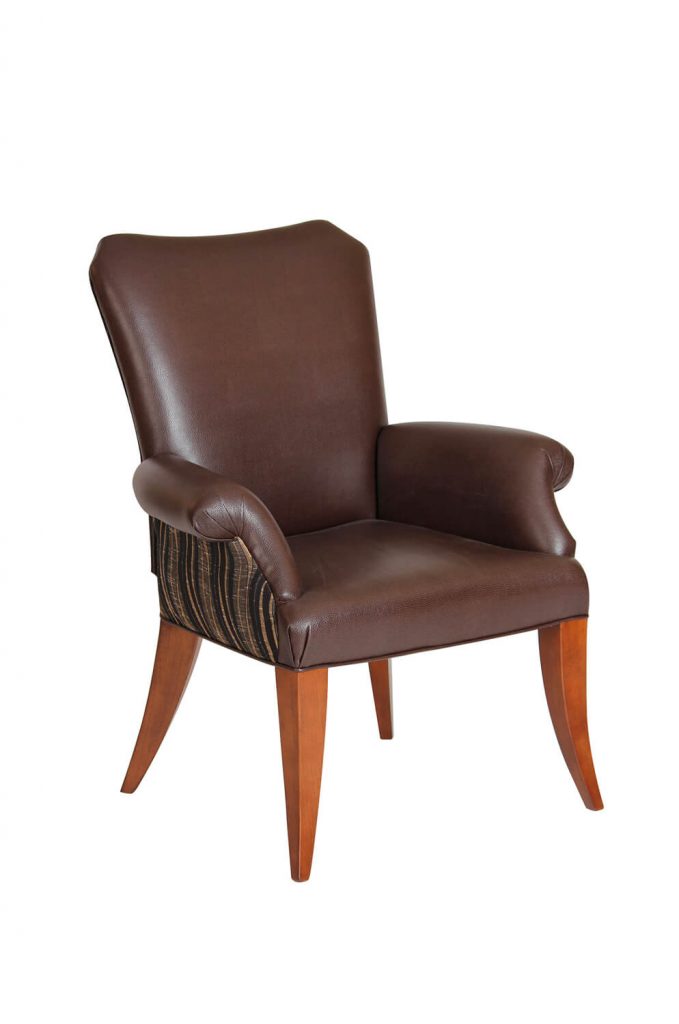 Darafeev's Treviso Upholstered Flexback Dining Chair with Arms and Wood Frame