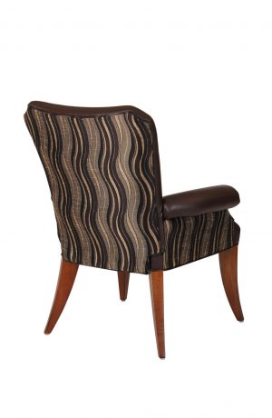 Darafeev's Treviso Upholstered Flexback Dining Chair with Arms and Wood Frame - View of Back