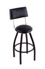 Holland's C8B4 Classic Swivel Bar Stool in Black - with Back