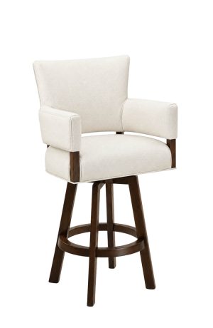 Upholstered White Bar Stool with Arms - Comfortable - Darafeev - Mod
