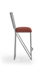 Wesley Allen's Ace Modern Steel Bar Stool with Seat Cushion and Mission Back - Side View