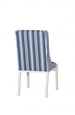 Fairfield's Briarcroft Upholstered Dining Chair with Tall Back, Wood Frame - Shown in a Blue and White Fabric - Back View