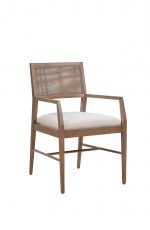 Fairfield's Larson Wood Arm Chair with Weave Back and Seat Cushion