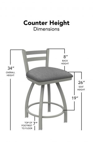 Holland's Jackie Low Back Counter Height Stool Dimensions