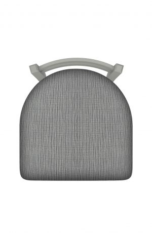 Holland's Jackie Swivel Stool with Low Back in Anodized Nickel and Graph Alpine Gray Seat Cushion - Top View