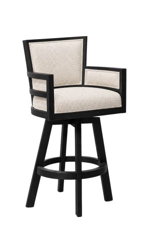 Darafeev's Metra Black and White Modern Wood Bar Stool with Arms