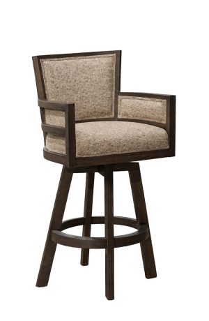Darafeev's Metra Brown Wood Swivel Bar Stool with Arms and Metra Base