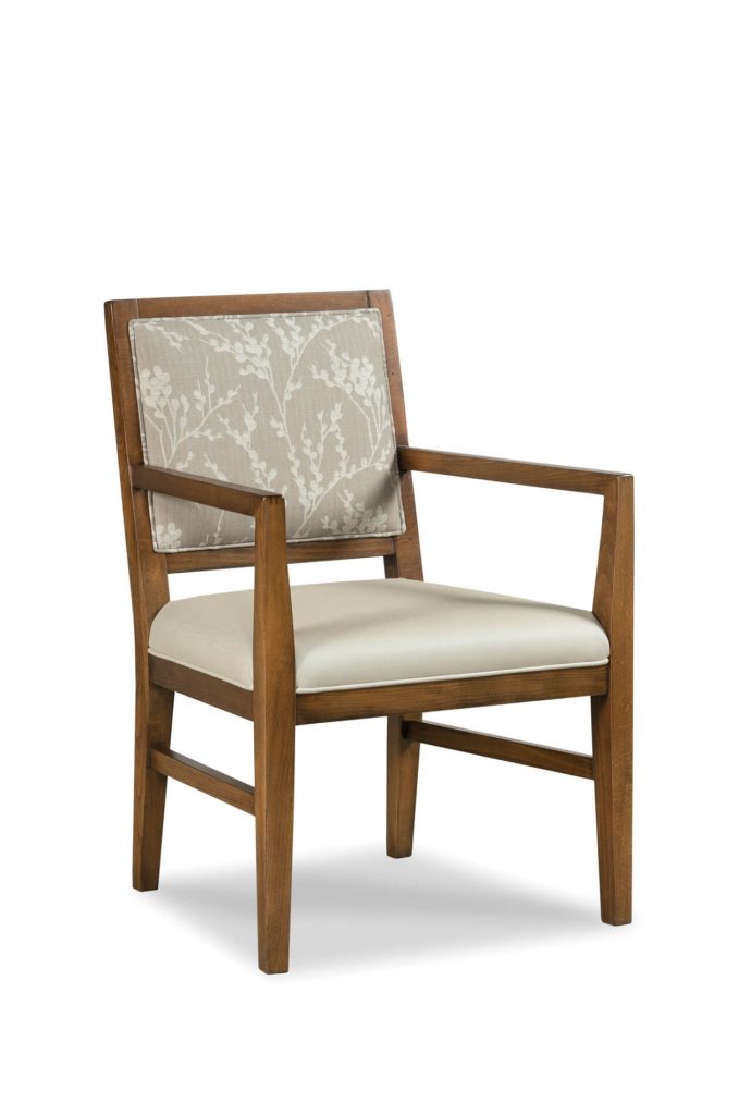Fairfield's Potter Wood Dining Arm Chair with Seat and Back Cushion