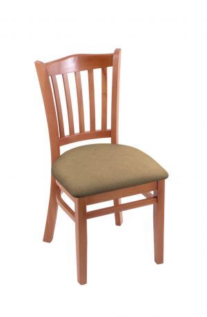 Holland's 3120 Medium Wood Dining Chair in Canter Sand Vinyl Seat Cushion
