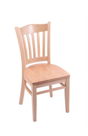 Holland's 3120 Natural Wood Dining Chair with Slat Back Design