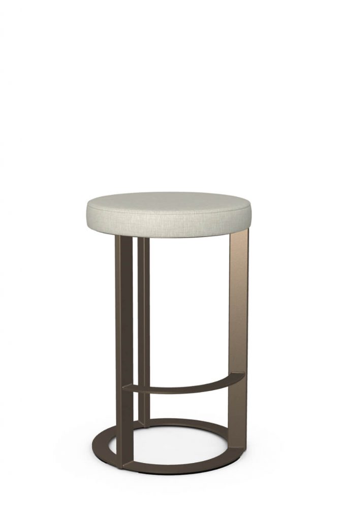 Amisco's Allegro Bronze Modern Backless Bar Stool with Marshmallow Seat