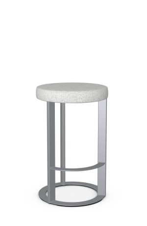 Amisco's Allegro Silver Round Backless Bar Stool