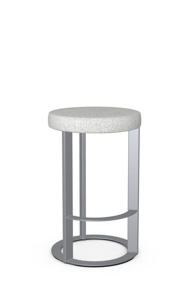 Amisco's Allegro Silver Round Backless Bar Stool
