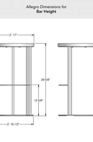 Amisco's Allegro Wood Seat Bar Height Dimensions