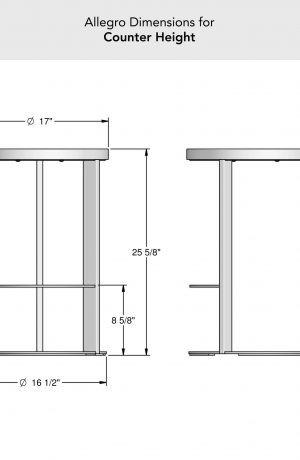 Amisco's Allegro Wood Seat Counter Height Dimensions