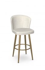 Amisco's Benson Modern Gold Swivel Bar Stool with Curved Padded Back