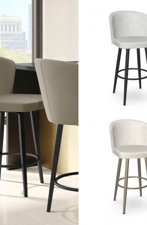 Amisco's Benson Modern Swivel Bar Stool with Curved Back