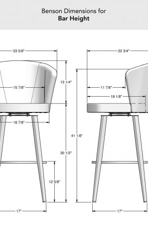 Amisco's Benson Swivel Bar Stool Dimensions for Bar Height