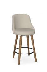 Amisco's Diaz Brown and Black Modern Wood Bar Stool with Back