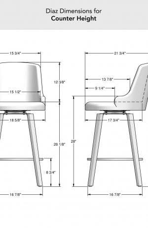 Amisco's Diaz Swivel Bar Stool Dimensions for Counter Height