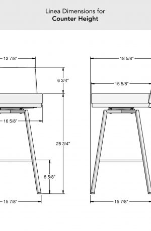 Amisco's Linea Low Back Counter Height Dimensions