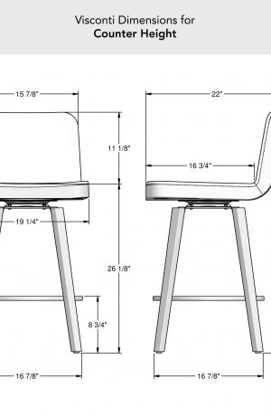 Amisco's Visconti Counter Height Dimensions