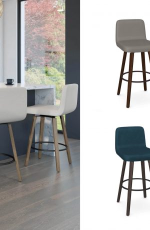 Amisco's Visconti Modern Wood Swivel Bar Stool Custom Choices