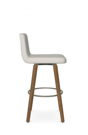 Amisco's Visconti Wood Swivel Bar Stool with Low Back - Side View