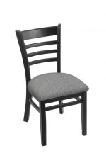 Holland's 3140 Hampton Black Dining Chair with Graph Alpine Fabric Seat Cushion